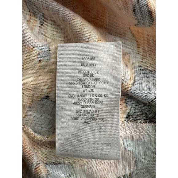 Denim Co Beach 1X Midi Dress Gold Green Floral Sleeveless Linen Blend Knit New - Picture 10 of 16